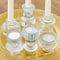 Kate Aspen® Assorted Vintage Ribbed Clear Glass Candlestick Candle Holder Set